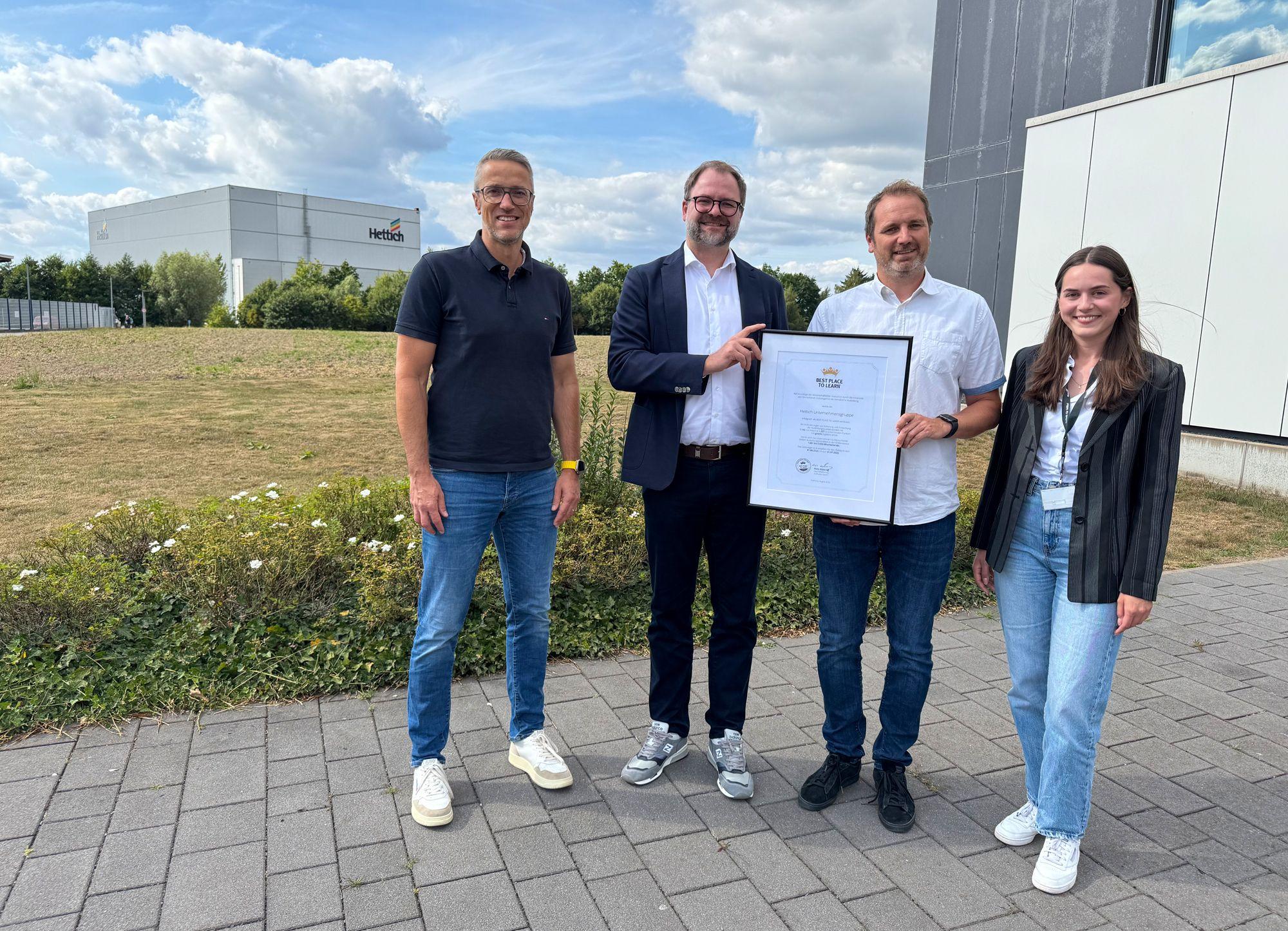 Hettich erneut als best place to learn ausgezeichnet