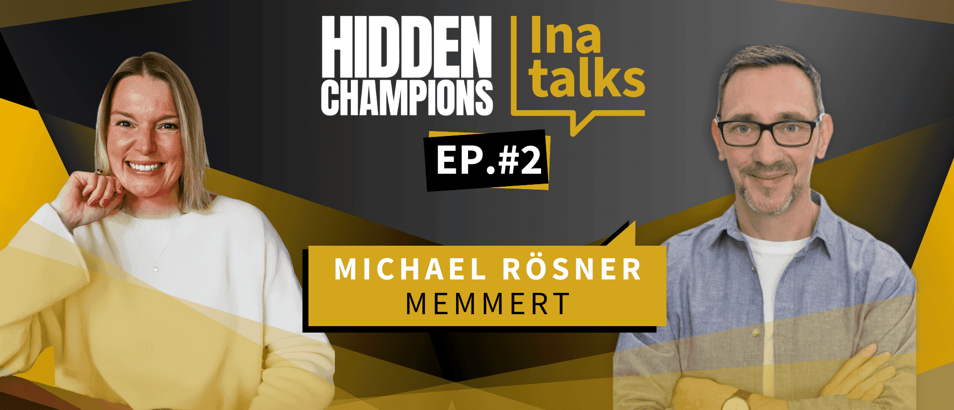 Porträt von Ina, Host von „Ina talks Hidden Champions“, und Michael Rösner von Memmert